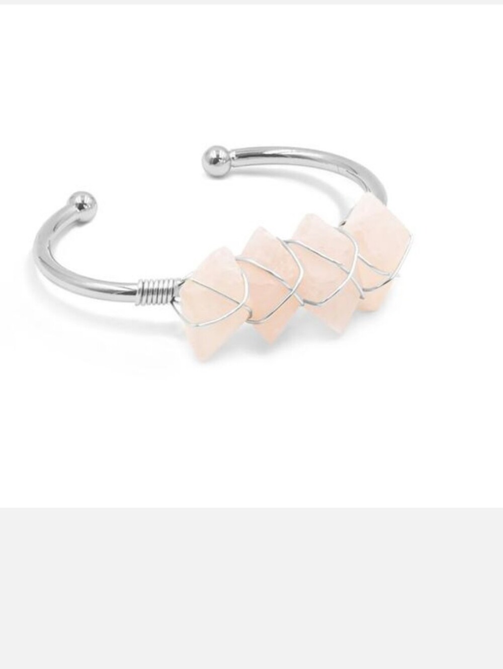Kinsley Armelle Rose Quartz Silver Ballet Bracelet*Silver Ion Plated Steel*